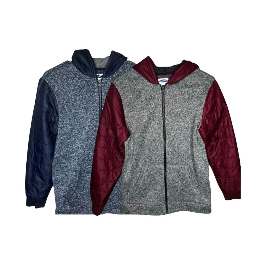 Bundle Old Navy Boys Hooded Light Jackets With Quilted Sleeves Size XXL (18) - Picture 2 of 16